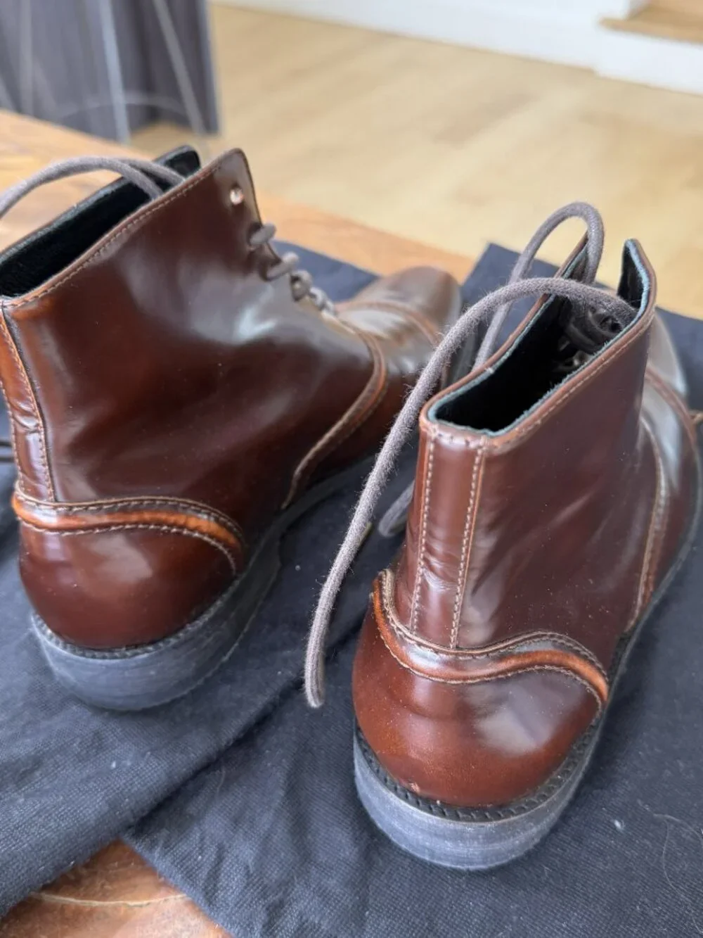 Billy Reid Brown Leather Cap-Toe Boots in Almost New Condition, Size 8 1/2